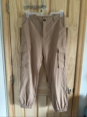 SHEIN Tan Cargo Jogger Pants with Pocket Details